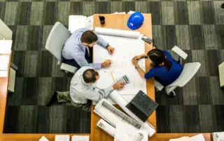 group of staff at a table